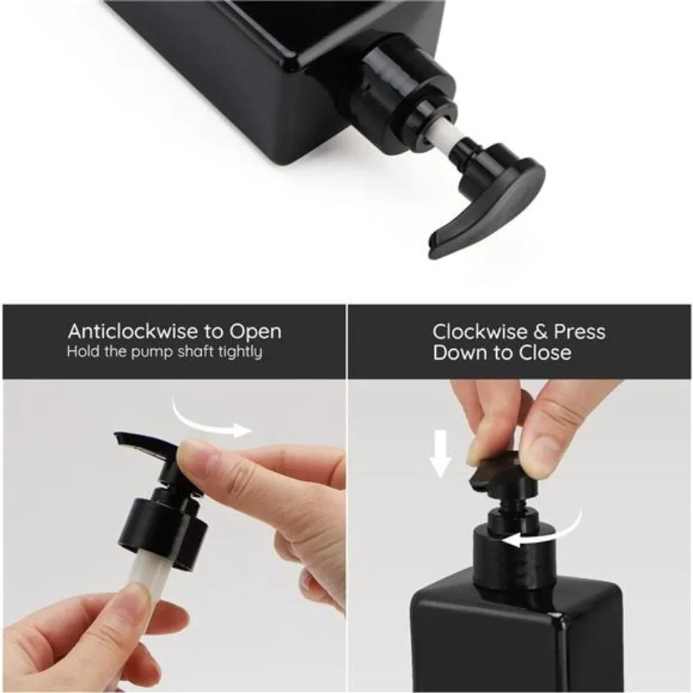 Shampoo and Conditioner Dispenser Refillable, Elegant Soap & Shower Bottles